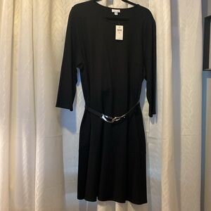 J Jill Black Ponte Knit Dress